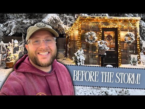 Видео: Неожиданный снегопад! ❄️ | Освещение теплиц и уборка сада перед грозой