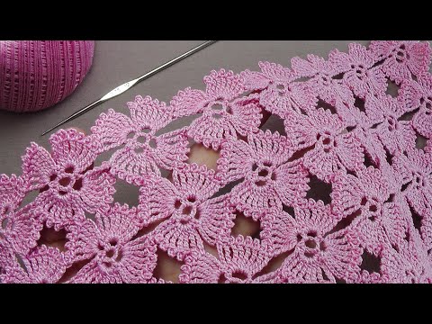 Видео: SUPER EASY Beautiful Flower Pattern Crochet  СУПЕР легкий УЗОР для вязания крючком БЕЗ ОТРЫВА НИТИ !