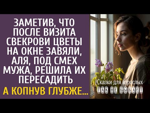 Видео: Аля заметила, что после визита свекрови цветы на окне завяли…  А решив их пересадить, под смех мужа…