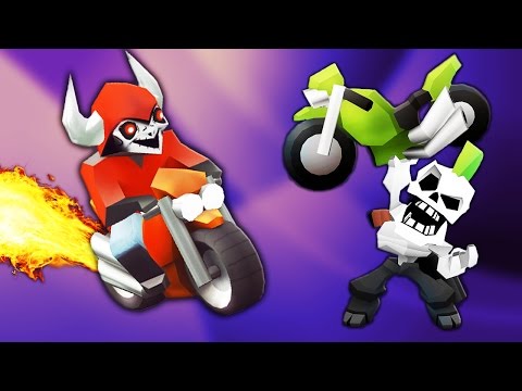 Видео: БИТВА СО СКЕЛЕТАМИ [1] Гонки на мотоциклах в игре Hellrider