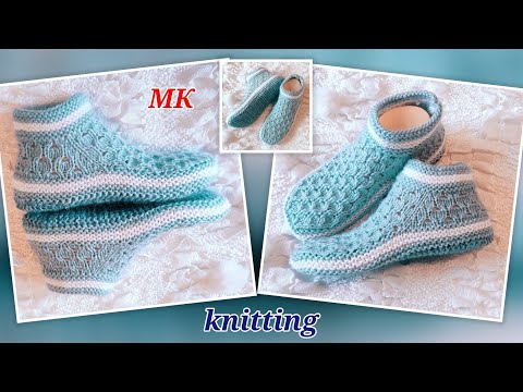 Видео: 🥇 МК ⏩ Элегантные следки на двух спицах и без шва на подошве 🤗