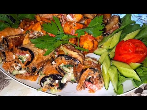 Видео: 🌺БАКЛАЖОНЛИ РУЛЕТ, ГАРНИР БИЛАН БИРГА.🌺😋😋😋🌺🙂👌