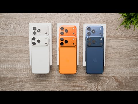 Видео: iPhone 17 Pro Max во всех цветах: космический оранжевый, тёмно-синий, серебристый