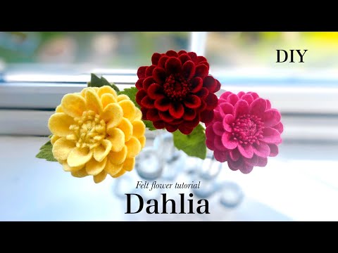 Видео: Как сделать георгины из фетра