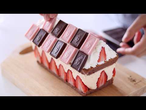 Видео: Hexenhaus на Рождество 🎄 Муссовый торт с клубникой и заварным кремом: без глютена