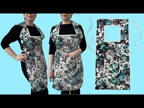 Видео: Никаких отходов ткани!🌟 Только ткань размером 100х50см! Сшейте очень простой фартук за 10 минут