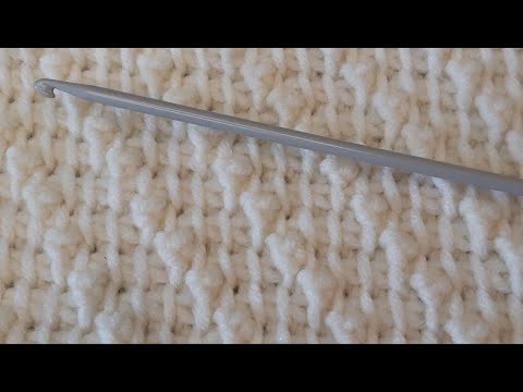 Видео: Узор с шишечками тунисским крючком. Для новичков. Tunisian knitting.