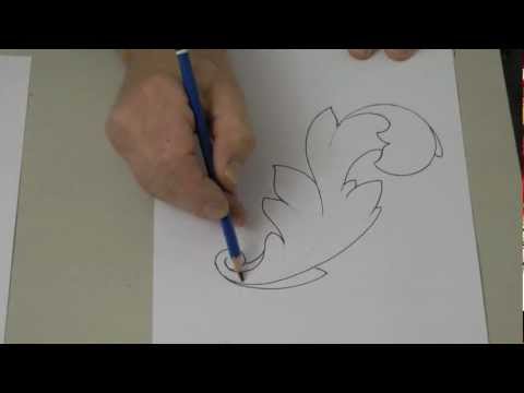 Видео: Как нарисовать листья аканта для резьбы по дереву