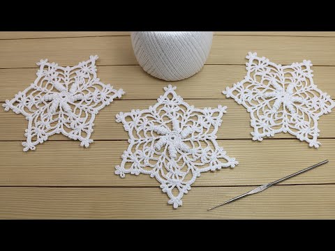 Видео: МОТИВ крючком Снежинка МАСТЕР-КЛАСС по вязанию How to crochet snowflake