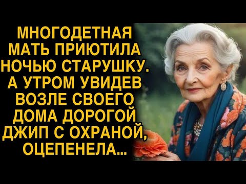 Видео: Многодетная мать приютила ночью старушку, а увидев утром дорогой джип с охраной оцепенела...