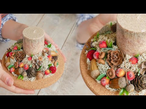 Видео: Candle made of natural materials / Декоративная осенняя свеча из природных материалов /  DIY TSVORIC