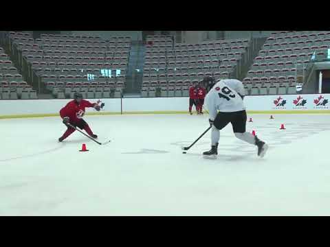 Видео: Хоккей. Командная тренировка защитников. Катание, взаимодействие, броски. Канада.