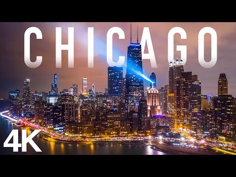 Видео: Вид Чикаго с дрона 4K - Потрясающие кадры Чикаго, Живописный фильм для релаксации