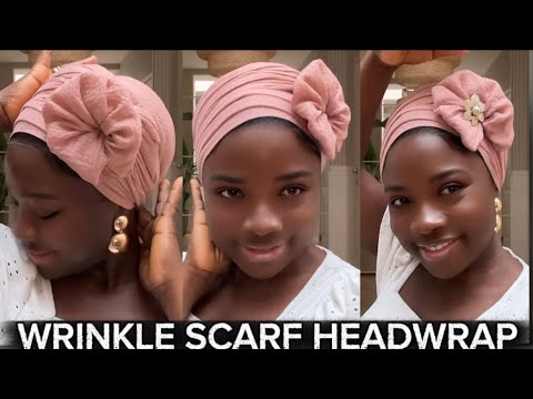 Видео: Мятый или жатый шарф, тюрбан, повязка на голову || шарф || платок на голову || Учебное пособие