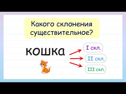 Видео: Определи склонение существительных! Склонение имен существительных