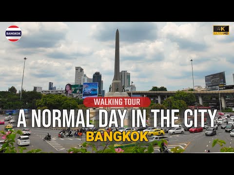 Видео: Пешеходный тур по Памятнику Победы в Бангкоке 🇹🇭 | Обычный день в городе