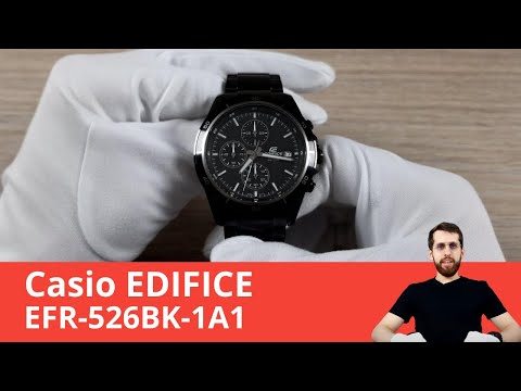 Видео: Часы Casio Edifice EFR-526BK-1A1 - Обзор и Настройка