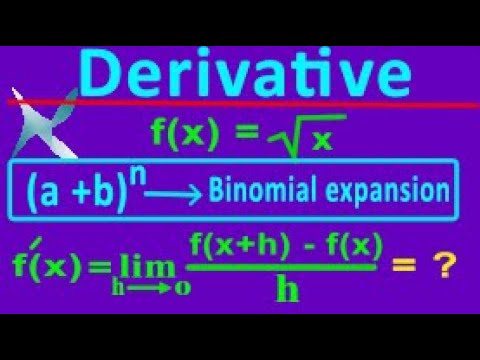 Видео: Найдите производную, используя первый принцип и биномиальное разложение.