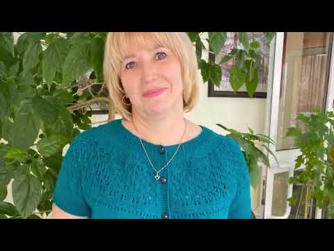 Видео: Ажурная, круглая кокетка/Кофта на 50-52 размер/