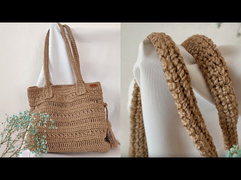 Видео: Быстро и прочно! Ручки для сумки крючком.  Crochet bag handles. Eng.subs.