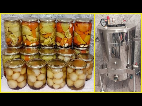 Видео: Очень вкусный рецепт! Зелёные помидоры с сладким перцем и маринованный лук в автоклаве Нефор