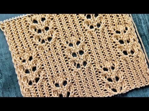 Видео: Элегантный ажурный узор со скрещенной резинкой ⭐️ Узор для вязания джемпера, топа, носков