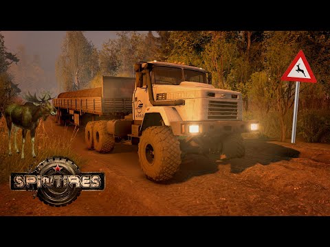 Видео: SPINTIRES - ПРОХОЖДЕНИЕ КАРТЫ "ТАЙГА 14" на ГРУЗОВИКЕ КрАЗ 6446 /// (v 1.7.1) + РУЛЬ