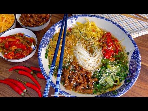 Видео: Кукси (кук-су) — корейский холодный суп, рецепт кукси! 🌶