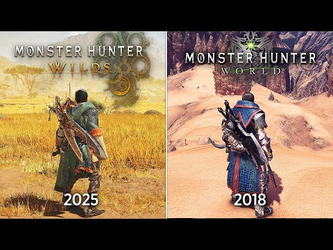 Видео: Monster Hunter Wilds против Monster Hunter World - Сравнение Деталей