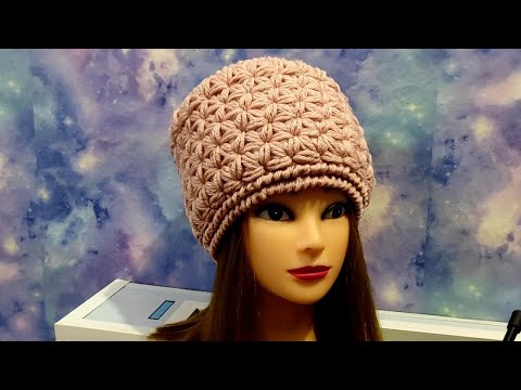 Видео: КУБАНКА узором звездочки крючком.  Кубанка, подробное видео для начинающих.