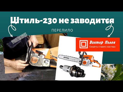 Видео: Штиль 230. Не заводится. Перелило. #ВикторПолев