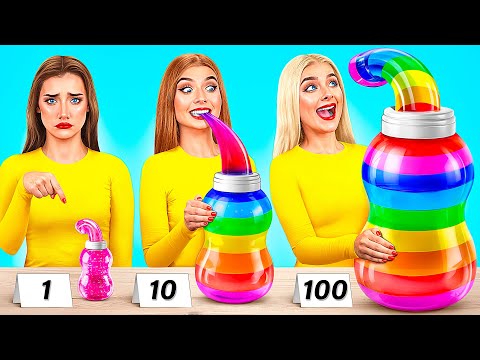 Видео: 100 Слоев Еды Челлендж | Удивительные Кулинарные Лайфхаки от Mega DO Challenge