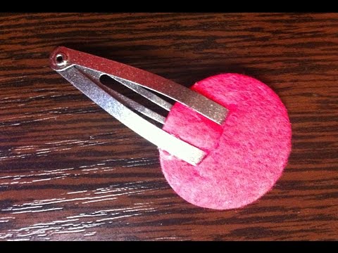 Видео: Как прикрепить фетровую основу к заколке Клик-клак