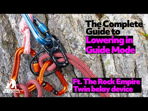 Видео: Полное руководство по спуску в режиме гида с использованием устройства Rock Empire Twin Belay.