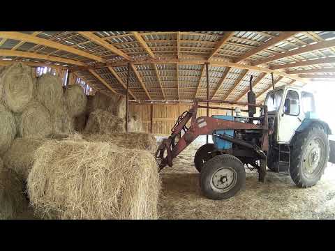 Видео: Первая работа в сеновале ЮМЗ 6 с куном