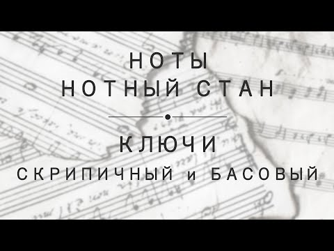 Видео: Урок 1: Ноты, нотный стан. Скрипичный и басовый ключи