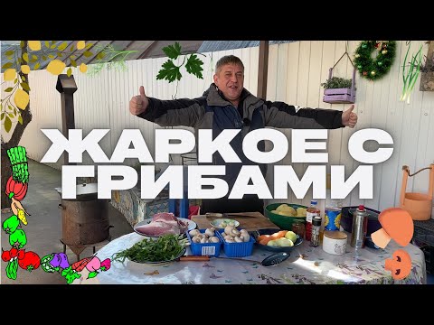 Видео: ЖАРКОЕ С ГРИБАМИ В КАЗАНЕ НА КОСТРЕ