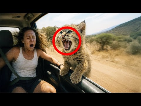 Видео: Дикая рысь прыгнула в её машину. То, что произошло дальше, — последнее, чего она ожидала