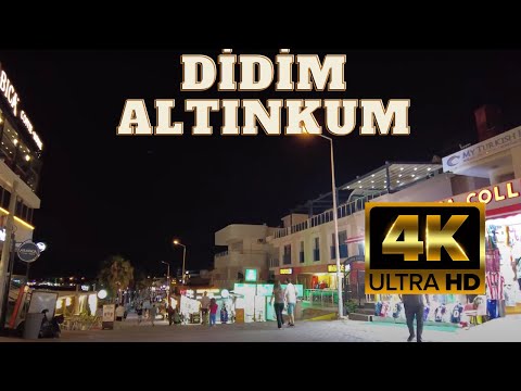 Видео: Ночная прогулка по Алтынкуму (Дидим) | Живые улицы и атмосфера у моря | 4K 60 FPS
