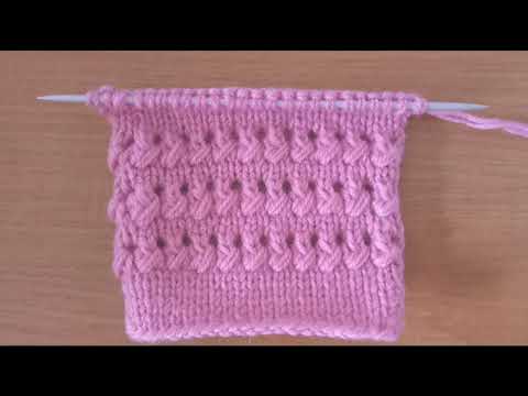 Видео: Узор "Ажурные дорожки" на спицах #103