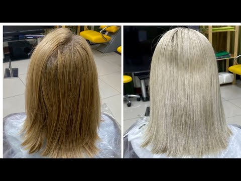 Видео: Как осветлить волосы краской 🤔  платиновый блонд БЕЗ ОБЕСЦВЕЧИВАНИЯ