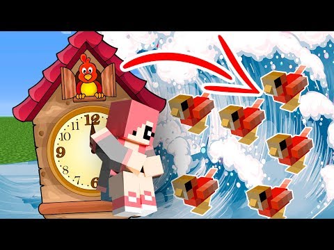 Видео: ЦУНАМИ ИЗ КУКУШЕК ПРОТИВ ДОМА ИЗ ЧАСОВ В МАЙНКРАФТ