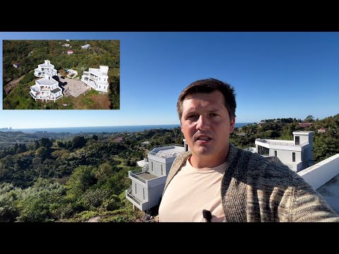 Видео: 3 Виллы около Батуми в Чакви с видом на море, горы и долину. Современный дом с участком в Грузии.