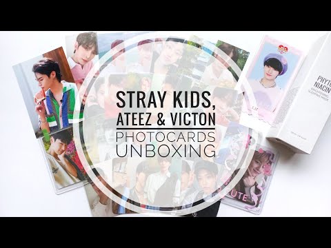 Видео: STRAY KIDS, ATEEZ & VICTON photocards unboxing | Распаковка к-поп карт Стрей Кидс, Эйтиз и Виктон