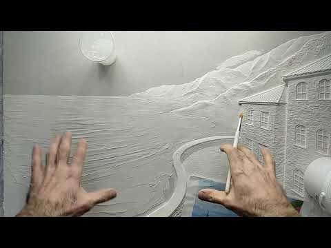 Видео: Барельеф "Домик у моря" 6 урок море