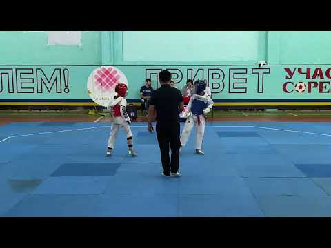 Видео: Отбор на чемпионат Республики Казахстан среди кадетов по таеквондо. Актау 2024. 1 бой