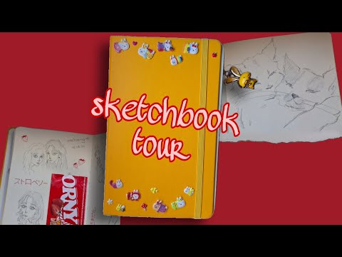 Видео: обзор старого скетчбука с не очень красивыми картинками но я давно хотела