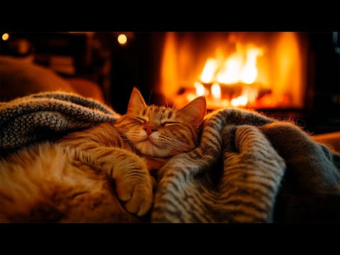 Видео: 😻 Уютный вечер с котом и камином 🔥 Расслабляющие звуки для комфорта