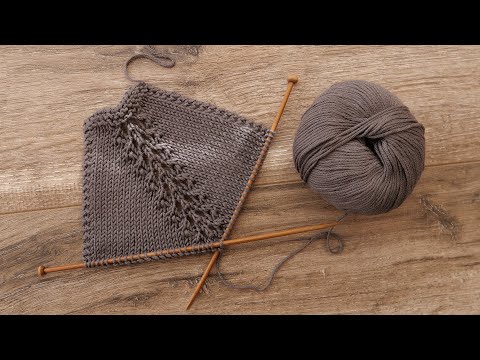 Видео: Ажурная линия реглана спицами на 7ми петлях 🐜 Lace Raglan line pattern for 7 stitches