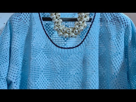Видео: Простое хлопковое платье крючком, филейным вязанием.